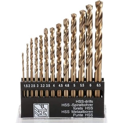 HSS Spiralbohrer Set 13-tlg Kobalt Stahl Titan Bohrer Holz Metall Kunststoff