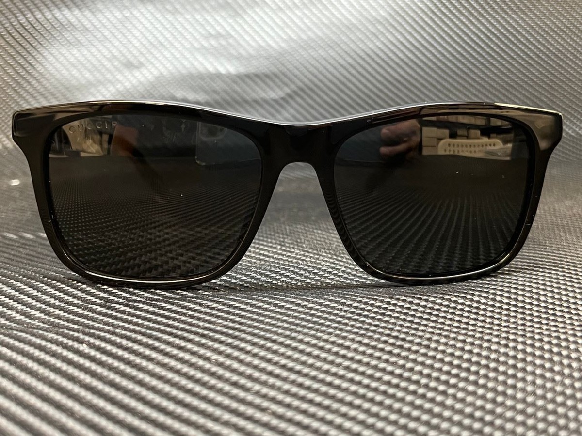 GUCCI GG0381SN 007 Black Squared 57 mm Men's Polarized Sunglasses