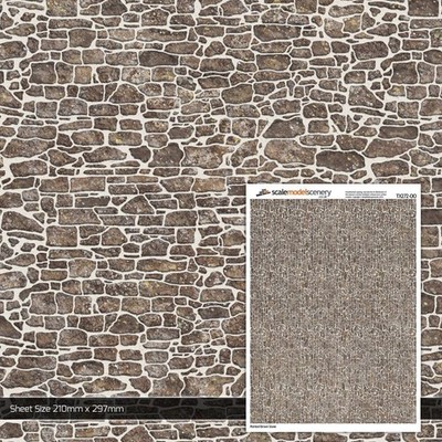 OO/HO Pointed Brown Stone Texture Paper (5 sheets) TX272