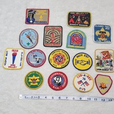 Vintage 1970's Boy Scout Camping Fabric Patches Round Assorted Ohio PA Lot of 14