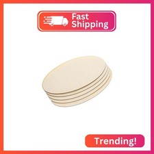 PATIKIL 260x130x1.7mm Wood Pieces, 5 Pack Unfinished Oval Wood Shapes Blank Wood