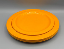 6 Teller / Campingteller Waca, Melamin / Kunststoff orange ca 23.4 cm / 19,3cm