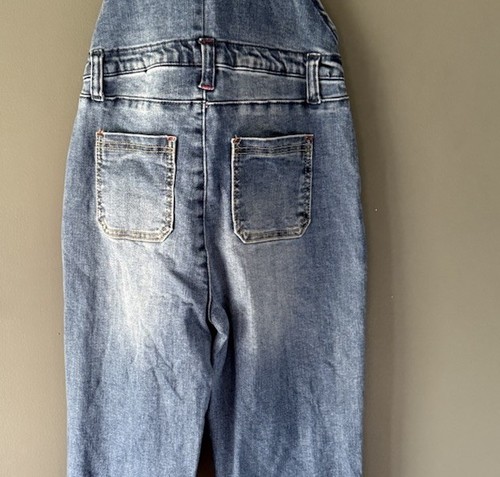 Matilda Jane Girls Sz Heart to Heart Harvest Straight Fit Sz 8 Denim Overalls - Picture 10 of 13
