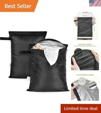 Compact Waterproof Laundry Bags - 12x16 Inch, Set of 2 for Active Families