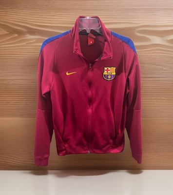 Nike VINTAGE Mens FC Barcelona Barca FCB Full Zip Jacket Blood Red SMALL