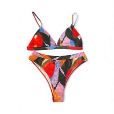 Colorful Geometric Abstract Bikini Set sz L