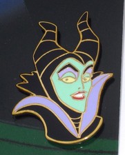 1 RARE LE Disney Pin Evil MALEFICENT Villain Card Set Sleeping Beauty Bust Head