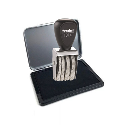 Trodat Datumsstempel 1014 Dater Stempel Monate in Ziffern, 4 mm + Stempelkissen