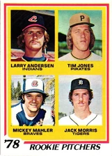 1978 Topps Rookie Pitchers - Jack Morris  Larry Andersen  Mahler +1 (#703)