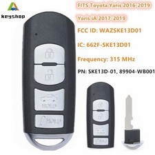 Fits Toyota Yaris 2016-2019 Yaris Ia 2017-2019 Remote Smart Key Fob Wazske13d01