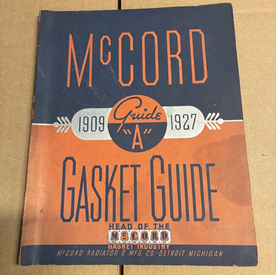 VTG 1909-1927 McCORD COPPER ASBESTOS GASKET CATALOG