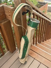Vintage MacGregor Golf Pro Only Classic Sunday Bag Green/Tan Single Strap Vinyl