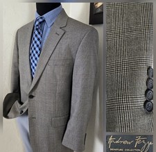 Andrew Fezza Signature 42R Blazer Plaid Sport Coat Mens 2 Button Casual Jacket