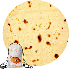 Admitrack Burrito Tortilla Flannel Burritos Wrap Blanket, Giant Flour Tortilla F