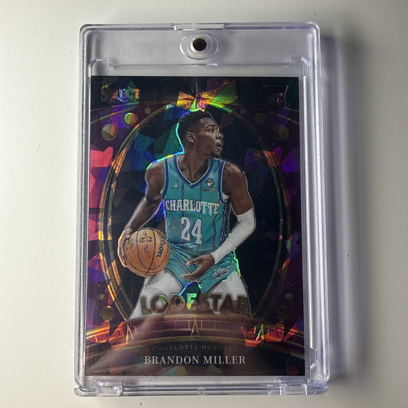 2023-24 Panini Select - Lodestars Brandon Miller #3 Purple Cracked Ice Prizm /75