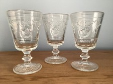 3 La Rochere Versailles Wein Wasser Gläser Glas sehr guter Zustand Muscheln Rollen 14oz Kelch
