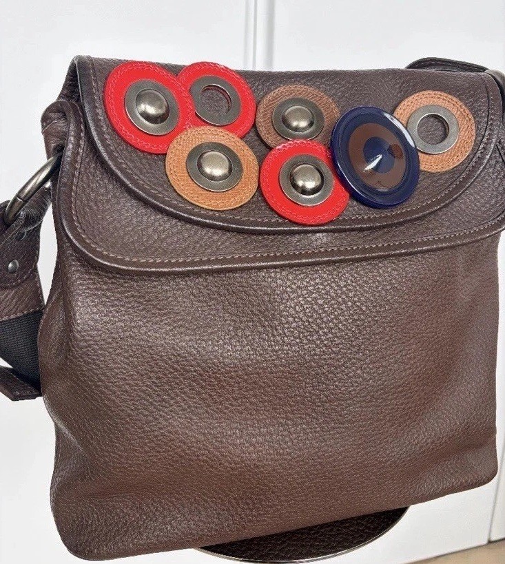Marni Archive Leather Shoulder Bag Vintage Early 2000s Applique 