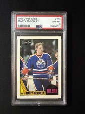 1987 O-Pee-Chee Marty McSorley Rookie Card PSA 8 #205 RC. rookie card picture