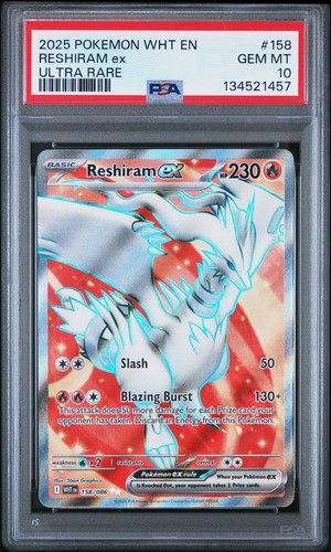 Reshiram ex graded PSA 10 for sale on eBay