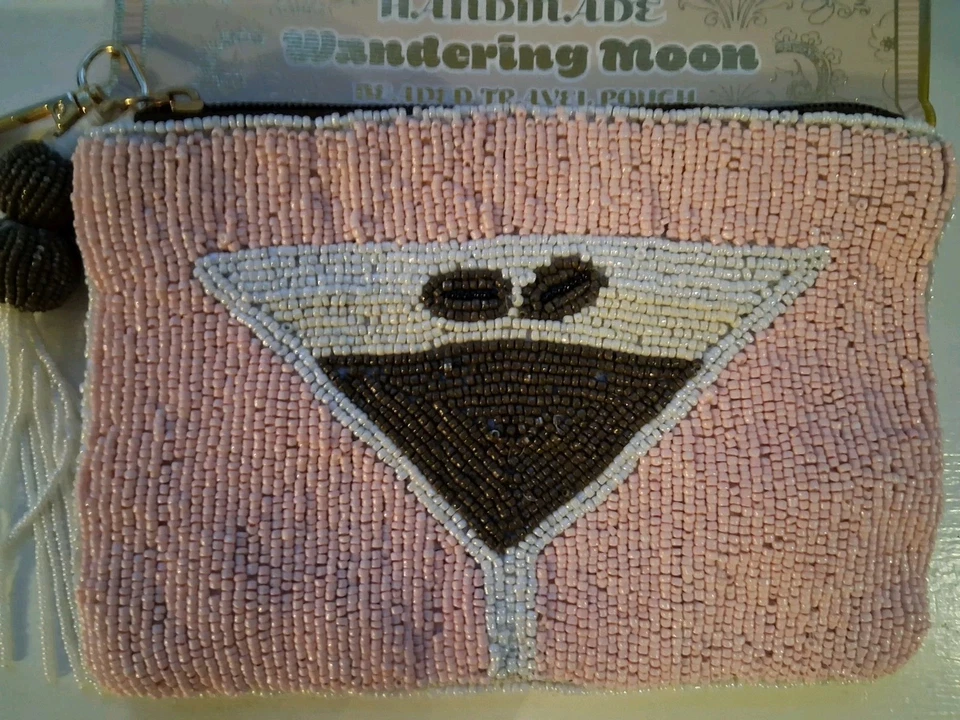 Bolsa de viaje VIRAL TikTok hecha en la India con cuentas de vidrio espresso Martini Foto 4 de 4