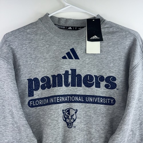 NWT Adidas FIU Golden Panthers Women’s Medium Gray Vintage Crewneck $75