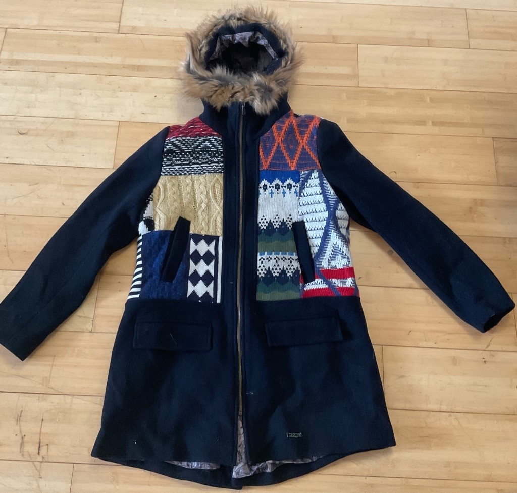 desigual jacket size medium patchwork aztec - image 1