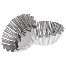 6 Pcs Stainless Steel Tart Mold Chrysanthemum Shape Tartlet Baking Cups