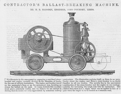 MARSDEN of Leeds Contractor's Ballast Breaking Machine Engineering Print 1873