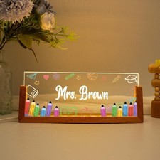 Personalised Teacher Name Desk Plate, Custom Acrylic Sign, Teacher Appreciation