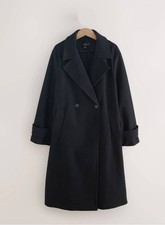 NEXT: Black Long Maxi Coat ( Size Medium }