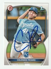 Coleman Picard Signed 2023 Bowman Draft Card #BD-161 Auto Royals Autograph COA