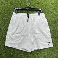 Gymshark Shorts Mens Large Slim Fit White Arrival 7  Linerless Gym Running NWT