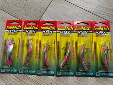 Lot of 6 Luhr Jensen Kwikfish K9X Hot Color Dives 10ft Silver Fluorescent Red