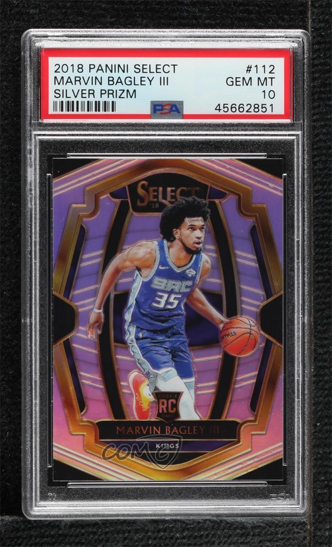 2018-19 Select Premier Level Silver Prizm Marvin Bagley III PSA 10 Rookie RC 8p7