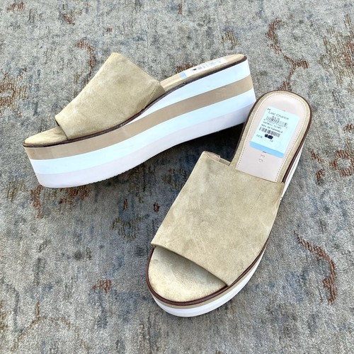 Veronica Beard Platform Tan Suede Sandals Sz 10