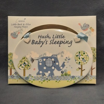 Little Bird & Ellie Jungen blaue Plakette - Hush Little Baby's Sleeping
