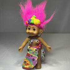 RUSS TROPICAL TRACEY TROLL DOLL 90S VERY RARE 7  ARTICULATED ARMS FRUIT ON HEAD