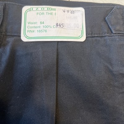Izod Dead Stock Men s Black  Casual Shorts Big & Tall 54 Walking Running  Cotton