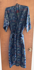 Vintage Kimono Robe Lounge Dressing Gown Oriental Motif Unisex Size Large