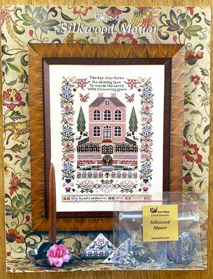 Just Nan SILKWOOD MANOR Cross Stitch Pattern Chart w/Embellishments