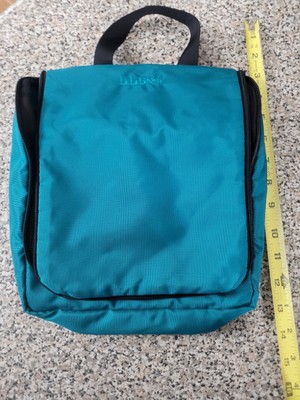 LL Bean travel bag 12''x10'' Very Good Pre Owned Turquoise Nice Junk Trunk