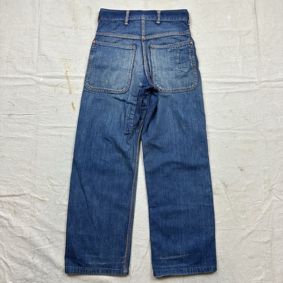Vintage 50s Big Mac Carpenter Denim Pants Sanforized Farm Faded