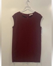 Ann Taylor LOFT Womens Burgundy Animal Print Shift Dress Size Medium