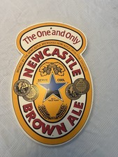 Vintage Newcastle Brown Ale Die Cut Beer Sign “The One and Only” Pub Wall