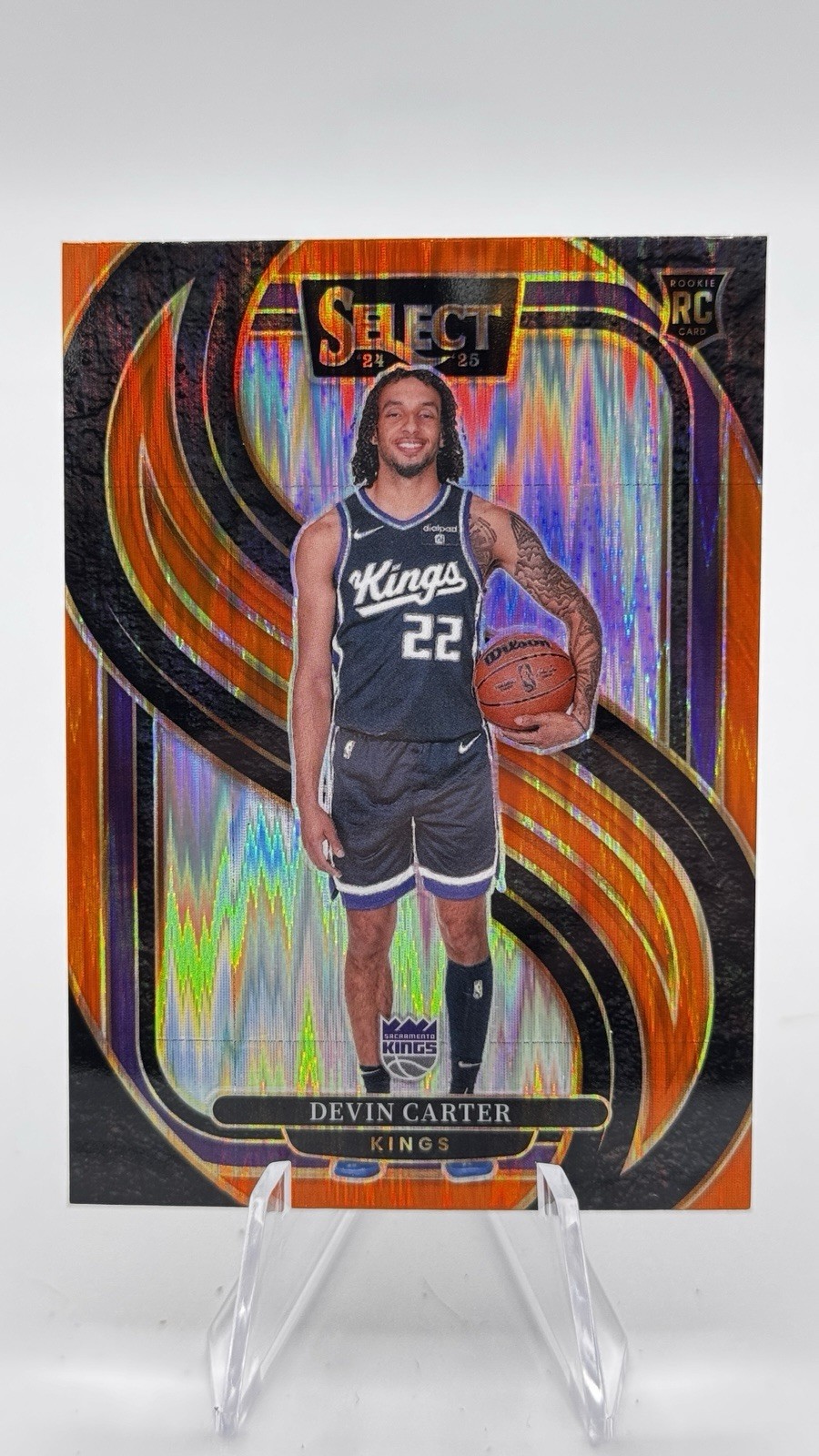 2024-25 Panini Select - Premier Level Devin Carter #174 Orange Flash Prizm (RC)