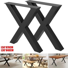 2PCS/Set Black Industrial Metal X Shape Table Legs Desk Bench X Cross Frame Legs