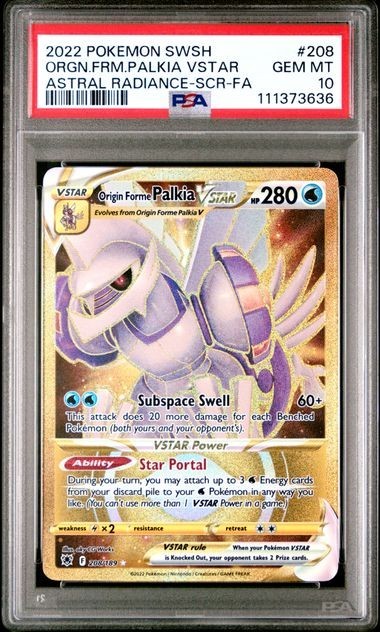 Pokemon Astral Radiance Origin Forme Palkia Vstar Gold HR 208/189 PSA 10 GemMint