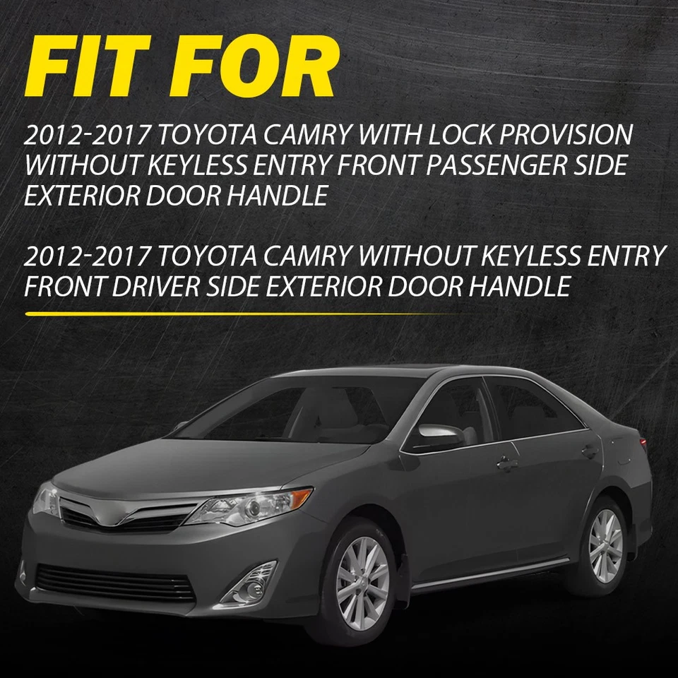 Juego de 4 manijas de puerta exterior de coche gris delanteras traseras para Toyota Camry 2012-2017 Foto 4 de 4