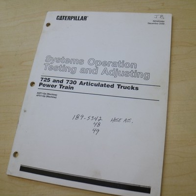 CAT 725 730 Dump Truck Power Train SYSTEM OPERATION TESTING Service Shop Manual