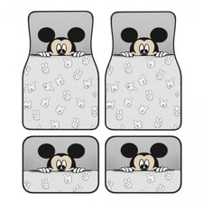 Mickey Minnie Mouse Car Floor Mats - Durable Polyester Vibrant Cartoon Design